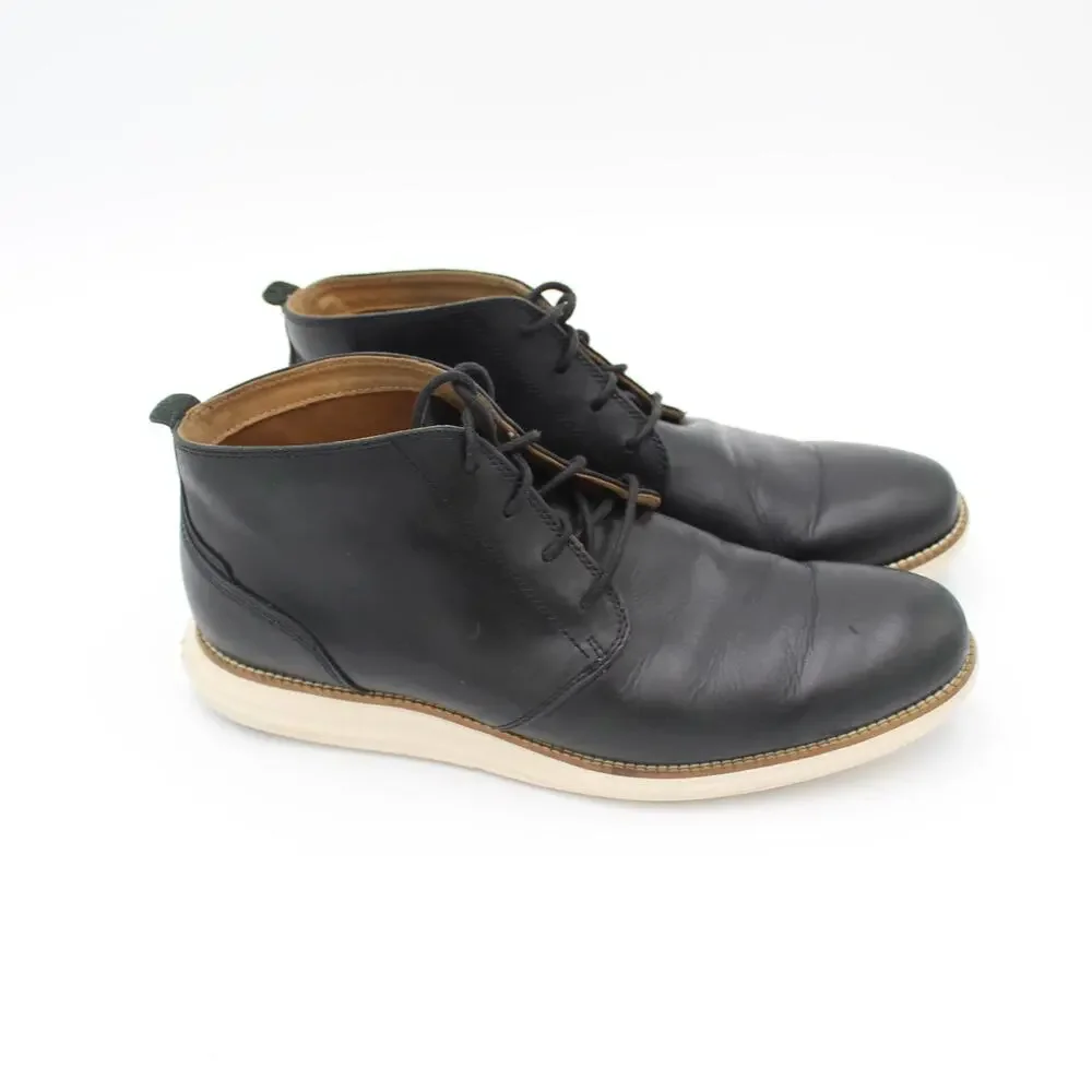 Cole Haan Grand Leather Boots Mens 11 Black Chukka Casual Comfort Office Travel